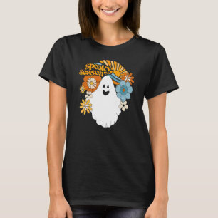 Camiseta Fantasma floral de temporada retro espeluznante Ch