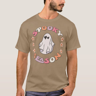Camiseta Fantasma floral de temporada retro fantasmagórico