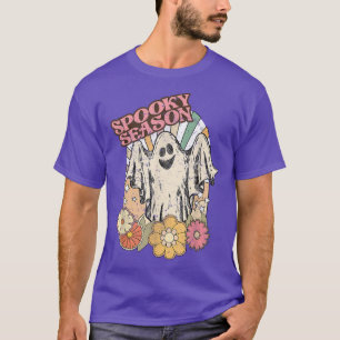 Camiseta Fantasma floral de temporada retro fantasmagórico