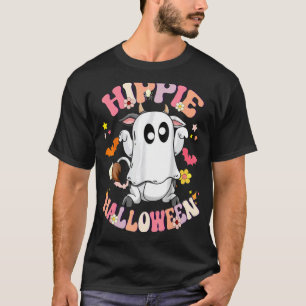 Camiseta Fantasma Floral Hippie Vestuario Halloween Vibes P