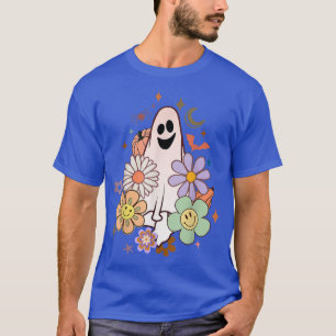 Camiseta Fantasma floral retro Fiesta nocturno de Halloween
