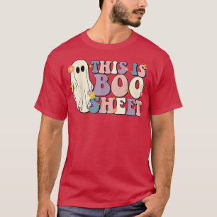Camiseta Fantasma Floral Retro Groovy Halloween