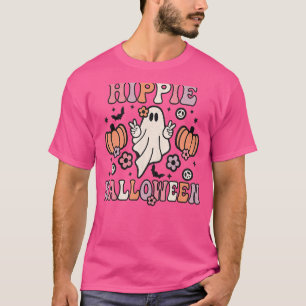 Camiseta Fantasma floral retro Groovy Halloween Halloween d