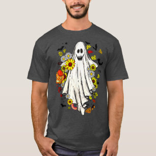 Camiseta Fantasma floral vintage Cute Halloween Boo Funny G