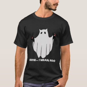 Camiseta Fantasma Gato Halloween Meau Me Refiero A Boo Hall