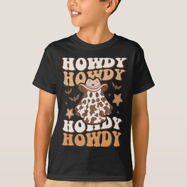 Camiseta Fantasma Gorra de Vaquero Bats Rodeo Halloween Occ (Anverso)