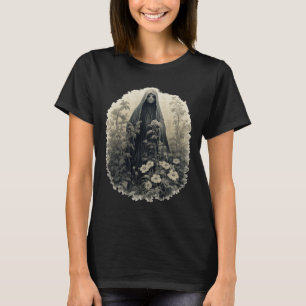 Camiseta Fantasma Gótica En El Bosque Fantasma Floral Vinta