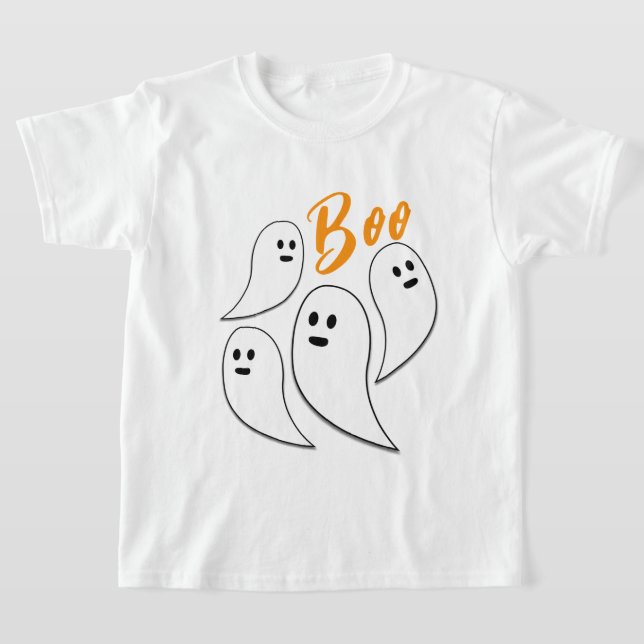 Camiseta Fantasma Halloween blanco negro lindo patrón Boo (Distribución)