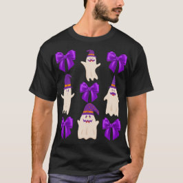 Camiseta Fantasma Halloween Croqueta púrpura caída diversió