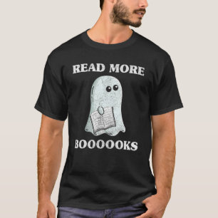 Camiseta Fantasma Halloween Espíritu asustado Leer más libr