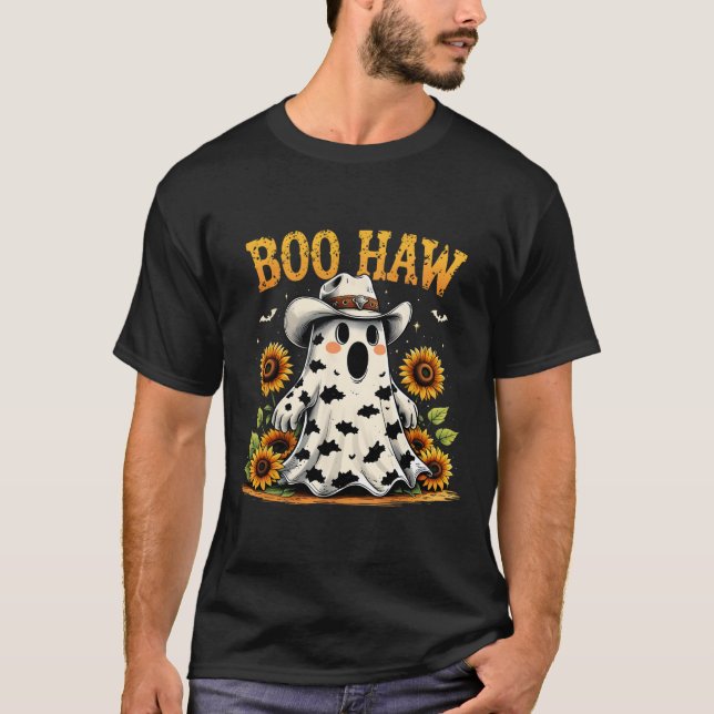 Camiseta Fantasma Halloween Famoso Occidente Boo Haw Cowbo (Anverso)