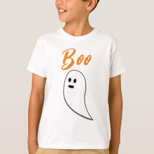 Camiseta Fantasma Halloween naranja blanco negro