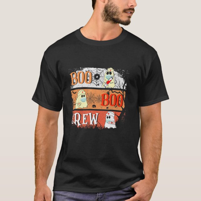Camiseta Fantasma Hippie Halloween de la tripulación Retro  (Anverso)