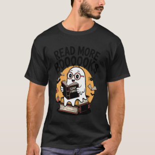 Camiseta Fantasma Lee Más Libros Divertido Lector Historia