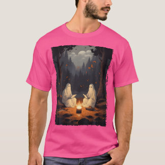 Camiseta Fantasma libro de lectura camping campfire Hallowe