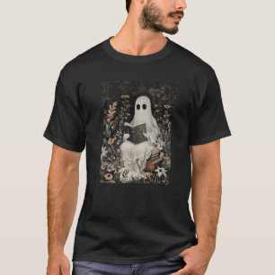 Camiseta Fantasma libro de lectura Forest Floral Gothic Hal