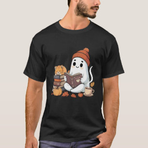 Camiseta Fantasma Lindo Amantes De Libros De Lectura Funny 