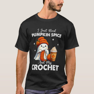 Camiseta Fantasma Lindo Amantes del Ganchillo de Halloween