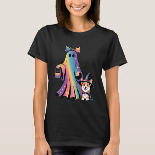 Camiseta Fantasma Lindo Caminando Amantes de Perros Corgi B