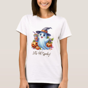 Camiseta Fantasma lindo con bebidas espeluznantes, Hallowee