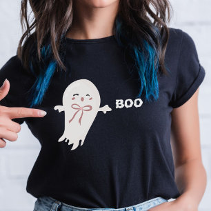 Camiseta Fantasma lindo con boo de Bow