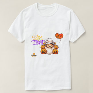 Camiseta Fantasma lindo con calabazas truco o traten Hallow