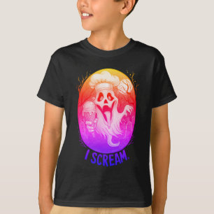 Camiseta Fantasma lindo con helado Halloween