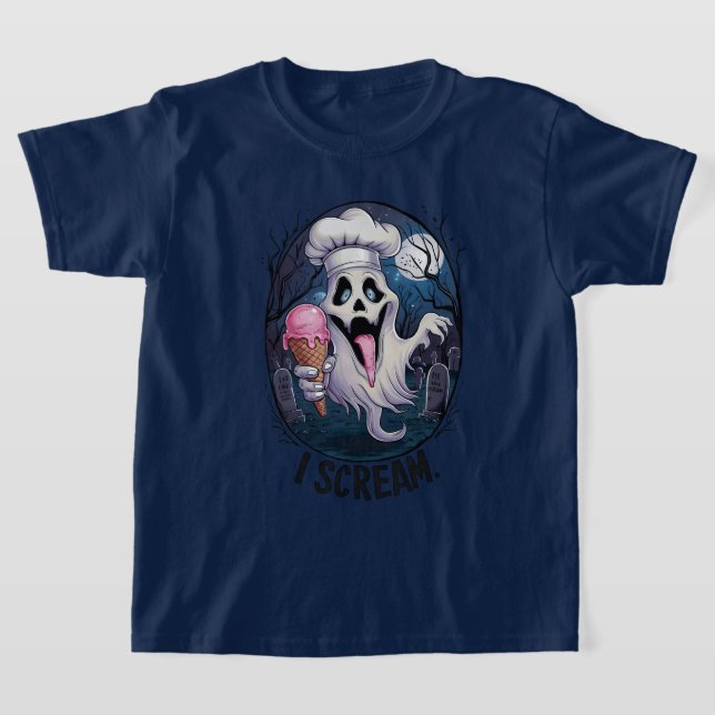 Camiseta Fantasma lindo con helado Halloween (Distribución)
