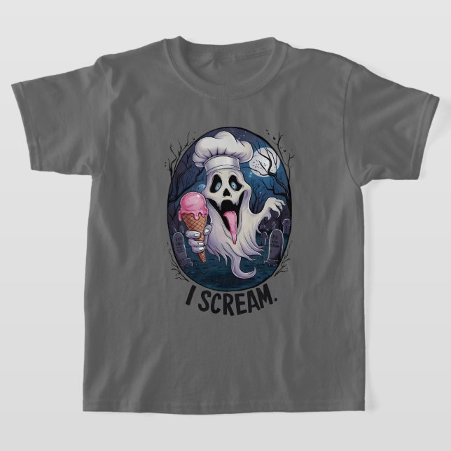 Camiseta Fantasma lindo con helado Halloween (Distribución)