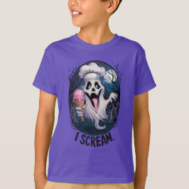 Camiseta Fantasma lindo con helado Halloween