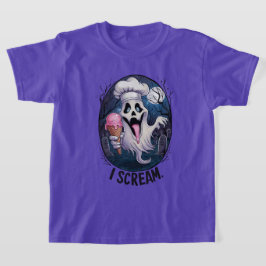 Camiseta Fantasma lindo con helado Halloween