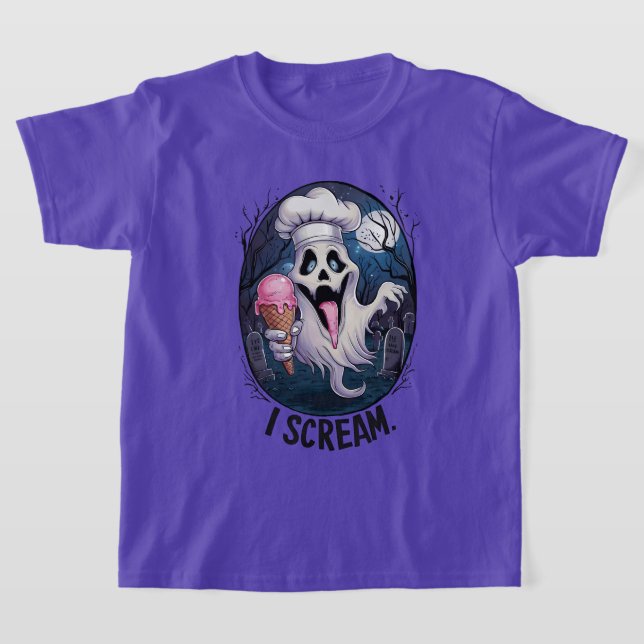 Camiseta Fantasma lindo con helado Halloween (Distribución)