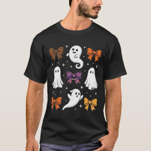 Camiseta Fantasma Lindo con Lazos Diseño de Halloween_1