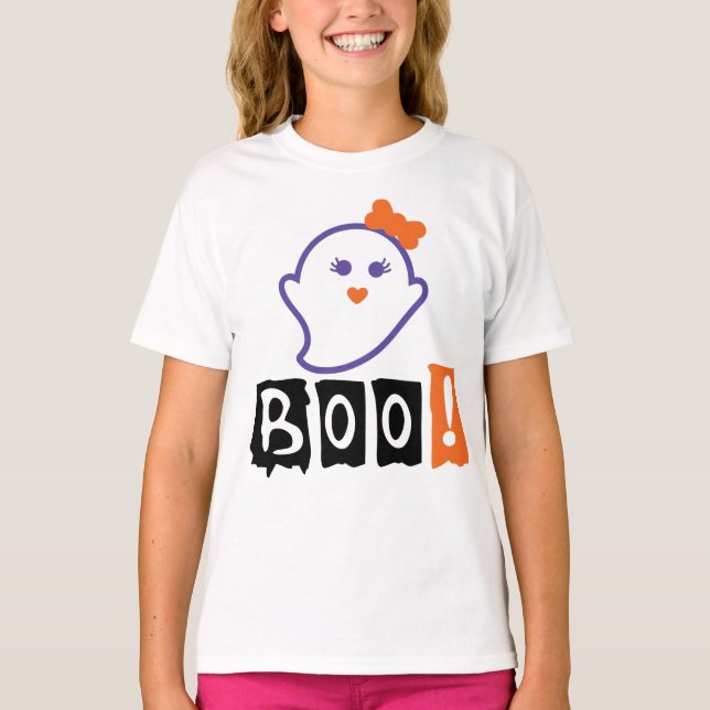 Camiseta Fantasma lindo, diversión de boo Halloween (Anverso)