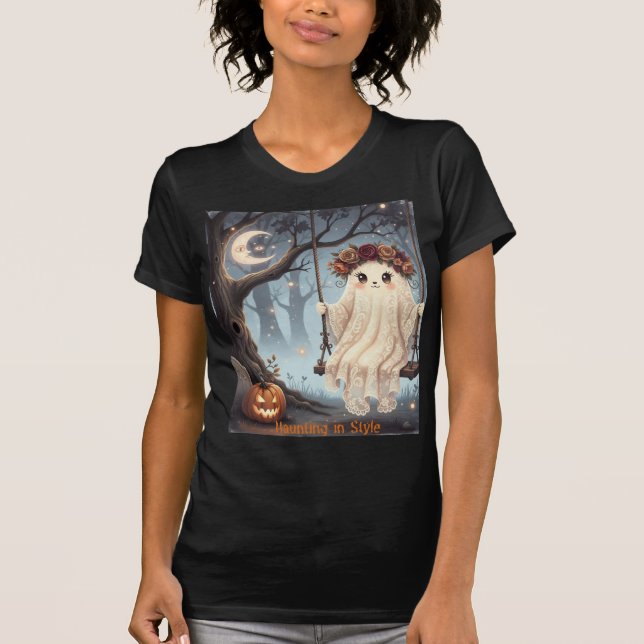 Camiseta Fantasma lindo en la celebración de Halloween con  (Anverso)