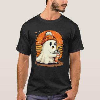 Camiseta Fantasma lindo encaje Niño fantasma Calabaza Café 