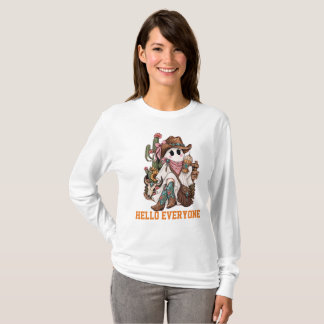 Camiseta Fantasma Lindo "Hola a Todos"