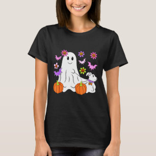 Camiseta Fantasma Lindo Perro Andante Flor de Calabaza Aman