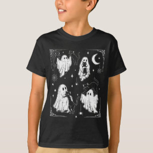 Camiseta Fantasma Lindo Sosteniendo Gato Divertido Hallowee