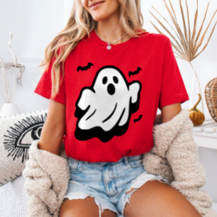 Camiseta Fantasma lindo volando con murciélagos Minimalista