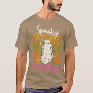 Camiseta Fantasma Mamá Hippie Fantasma Retro Groovy Hallo