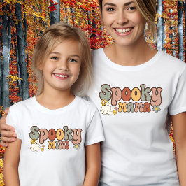 Camiseta Fantasma mamá retro Halloween mami y yo coincidien