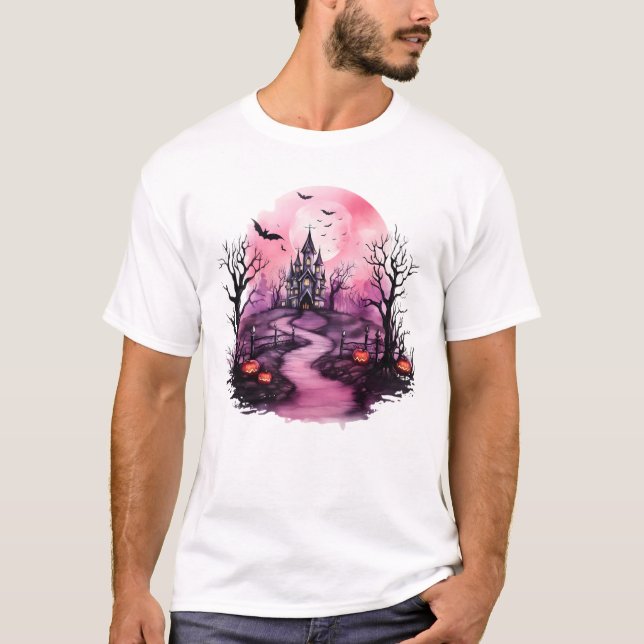 Camiseta Fantasma Manor: Espeluznante Hogar y Moda (Anverso)