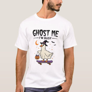 Camiseta Fantasma Me Estoy Ocupado Halloween Ganso Skateboa