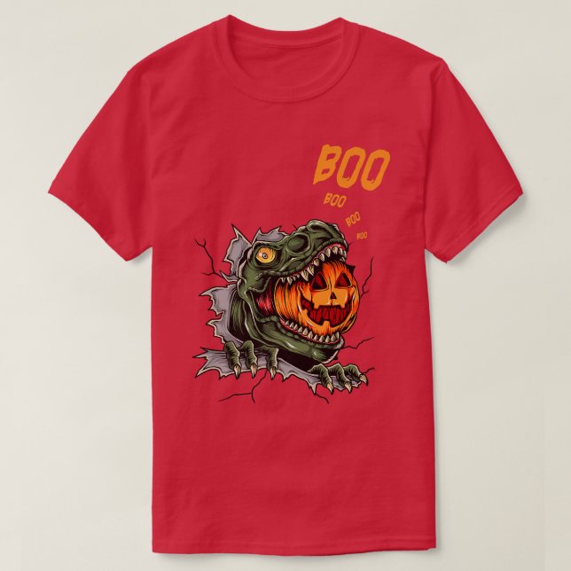Camiseta Fantasma momia dinosaurio Gracioso Boo Halloween H (Diseño del anverso)