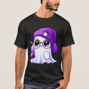 Camiseta Fantasma morado rosa lindo café fantasma de Hallow