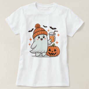 Camiseta Fantasma, Murciélagos, Calabaza Y Bebida, Hallowee