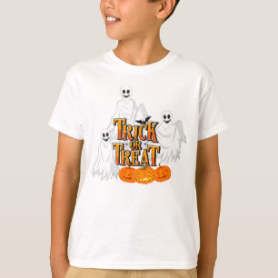 Camiseta Fantasma, murciélagos y calabazas