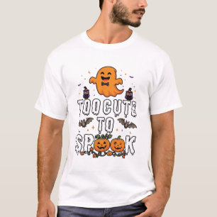 Camiseta Fantasma Naranja de Halloween Murciélago Calabazas
