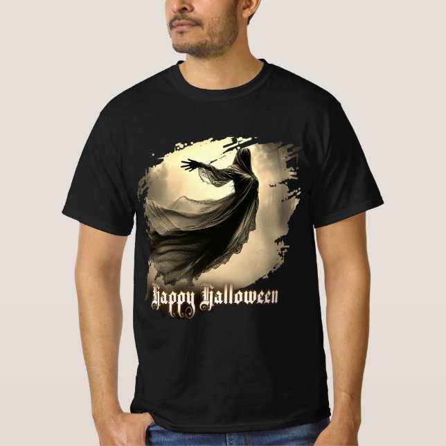 Camiseta Fantasma negra en Hellscape - Halloween (Anverso)